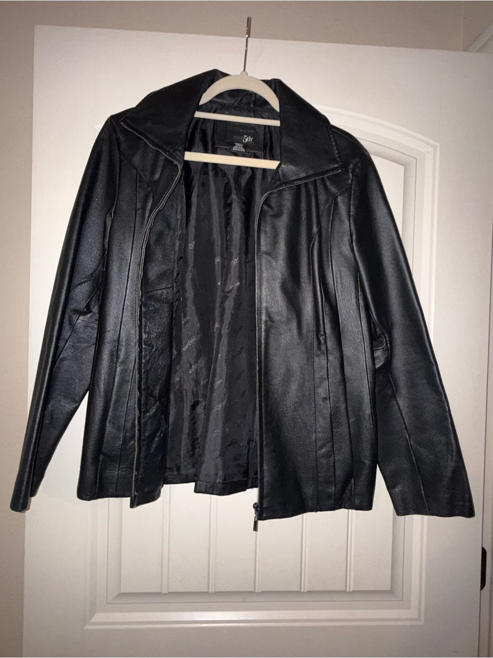 East 5th Black Leather Zip Jacket